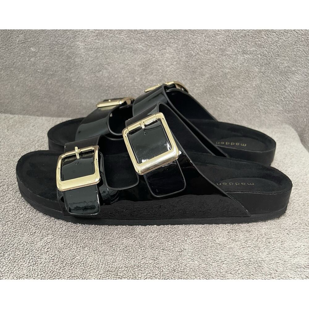 Madden Girl Bodie Double Women’s Slide Sandals Black Size 9.5